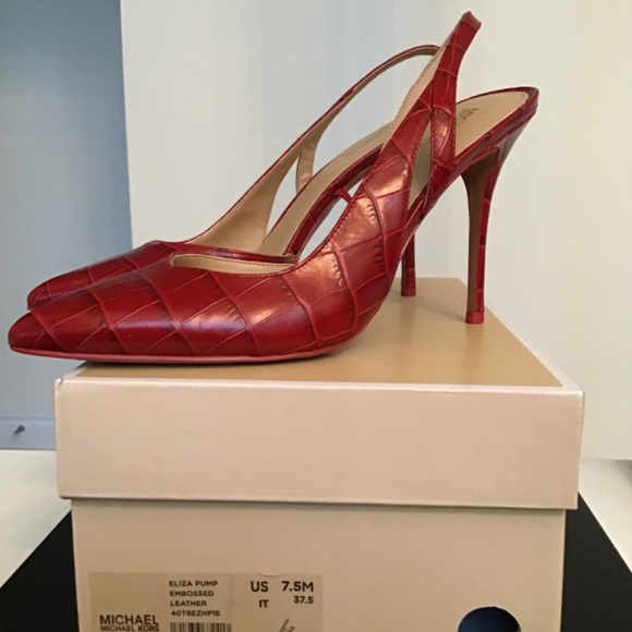 Michael Michael Kors dark red Eliza embossed leather pump size 7.5 - Picture 10 of 10